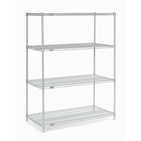Nexel Chrome Wire Shelving, 48W X 24D x 63H 24486C